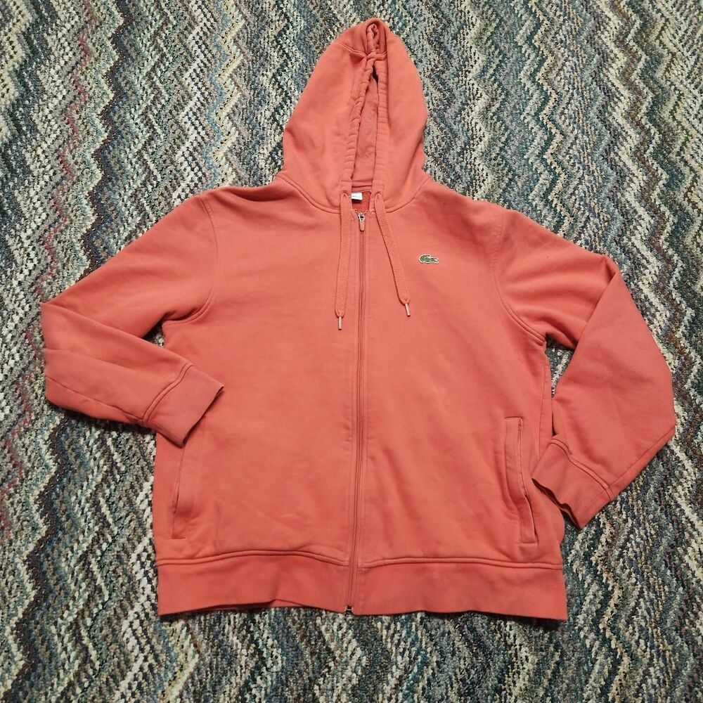 Lacoste Men's Red Full Zip Hoodie